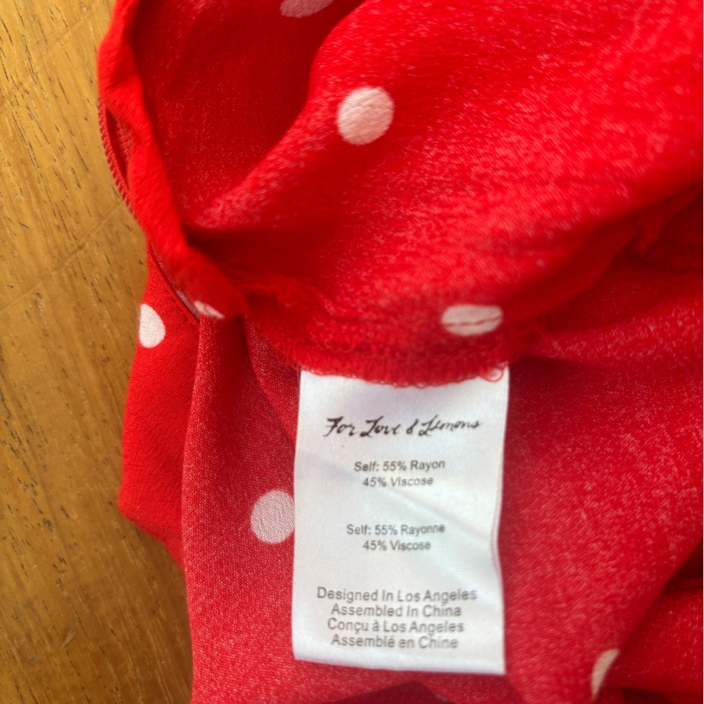 For Love & Lemons Natalia Wrap Skort Small Red Polka Dot - Picture 7 of 7